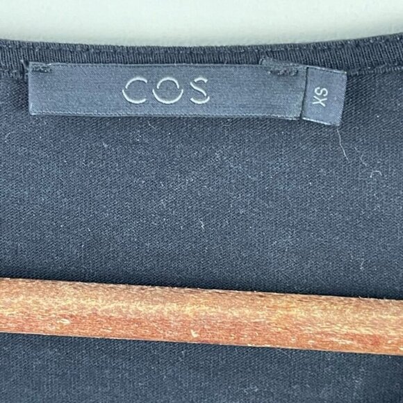 COS black women’s faux leather front scoop neck Tee shirt size XS - Picture 6 of 10